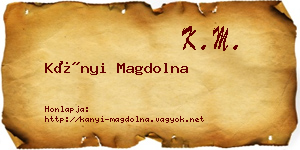 Kányi Magdolna névjegykártya